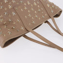Jimmy Choo Hand Bag Leather Beige Gold Tone Auth 192888-7