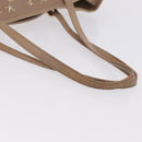Jimmy Choo Hand Bag Leather Beige Gold Tone Auth 192888-8