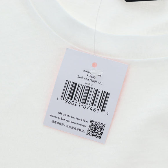 Kate Spade Disney Short-Sleeved T-Shirt Cotton White Pink Auth 192890M