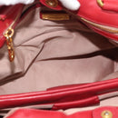 Miu Miu Matelasse Hand Bag Leather 2way Red Gold Auth 192905V-10