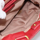 Miu Miu Matelasse Hand Bag Leather 2way Red Gold Auth 192905V-27
