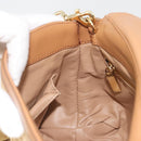 Salvatore Ferragamo Gancini Hand Bag Straw 2way Beige Gold Auth 192906V-22