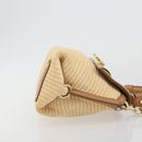 Salvatore Ferragamo Gancini Hand Bag Straw 2way Beige Gold Auth 192906V-4