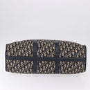 Christian Dior Trotter Canvas Hand Bag Navy Gold Tone Auth 192908-10