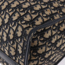 Christian Dior Trotter Canvas Hand Bag Navy Gold Tone Auth 192908-12