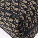 Christian Dior Trotter Canvas Hand Bag Navy Gold Tone Auth 192908-13