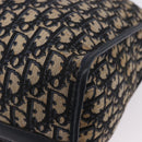 Christian Dior Trotter Canvas Hand Bag Navy Gold Tone Auth 192908-14