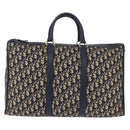 Christian Dior Trotter Canvas Hand Bag Navy Gold Tone Auth 192908-2