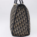 Christian Dior Trotter Canvas Hand Bag Navy Gold Tone Auth 192908-5