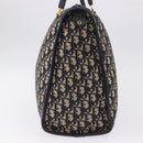 Christian Dior Trotter Canvas Hand Bag Navy Gold Tone Auth 192908-6