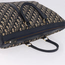 Christian Dior Trotter Canvas Hand Bag Navy Gold Tone Auth 192908-7