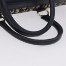 Christian Dior Trotter Canvas Hand Bag Navy Gold Tone Auth 192908-8