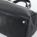 GUCCI Interlocking G Hand Bag Leather Black Gold Tone 131445 Auth 192909-10
