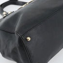 GUCCI Interlocking G Hand Bag Leather Black Gold Tone 131445 Auth 192909-11