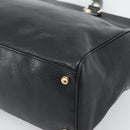 GUCCI Interlocking G Hand Bag Leather Black Gold Tone 131445 Auth 192909-12