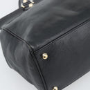 GUCCI Interlocking G Hand Bag Leather Black Gold Tone 131445 Auth 192909-13