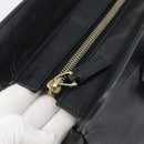 GUCCI Interlocking G Hand Bag Leather Black Gold Tone 131445 Auth 192909-14