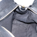 GUCCI Interlocking G Hand Bag Leather Black Gold Tone 131445 Auth 192909-17