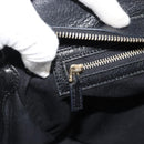 GUCCI Interlocking G Hand Bag Leather Black Gold Tone 131445 Auth 192909-19