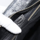 GUCCI Interlocking G Hand Bag Leather Black Gold Tone 131445 Auth 192909-21