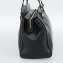 GUCCI Interlocking G Hand Bag Leather Black Gold Tone 131445 Auth 192909-5
