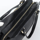 GUCCI Interlocking G Hand Bag Leather Black Gold Tone 131445 Auth 192909-6