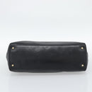 GUCCI Interlocking G Hand Bag Leather Black Gold Tone 131445 Auth 192909-9