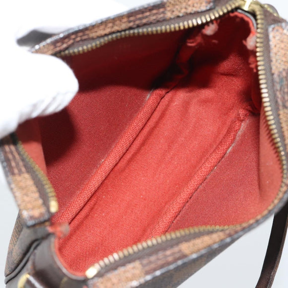 LOUIS VUITTON Damier Ebene Trousse Make Up Pouch N51982 LV Auth 192911
