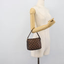 LOUIS VUITTON Damier Ebene Trousse Make Up Pouch N51982 LV Auth 192911-20