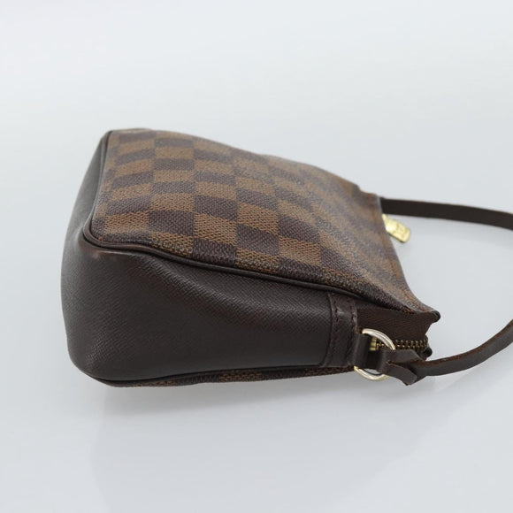 LOUIS VUITTON Damier Ebene Trousse Make Up Pouch N51982 LV Auth 192911