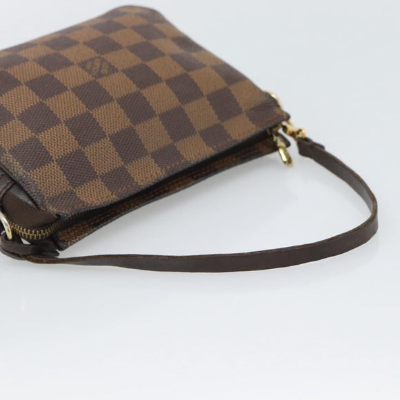 LOUIS VUITTON Damier Ebene Trousse Make Up Pouch N51982 LV Auth 192911