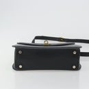 Salvatore Ferragamo Gancini Hand Bag Leather 2way Black Gold Tone Auth 192915-5