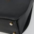 Salvatore Ferragamo Gancini Hand Bag Leather 2way Black Gold Tone Auth 192915-16