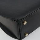 Salvatore Ferragamo Gancini Hand Bag Leather 2way Black Gold Tone Auth 192915-17