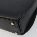Salvatore Ferragamo Gancini Hand Bag Leather 2way Black Gold Tone Auth 192915-18