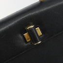 Salvatore Ferragamo Gancini Hand Bag Leather 2way Black Gold Tone Auth 192915-20