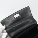 Salvatore Ferragamo Gancini Hand Bag Leather 2way Black Gold Tone Auth 192915-10