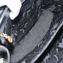 Salvatore Ferragamo Gancini Hand Bag Leather 2way Black Gold Tone Auth 192915-11