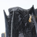 Salvatore Ferragamo Gancini Hand Bag Leather 2way Black Gold Tone Auth 192915-22