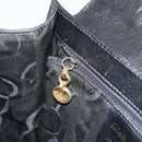 Salvatore Ferragamo Gancini Hand Bag Leather 2way Black Gold Tone Auth 192915-23
