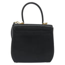 Salvatore Ferragamo Gancini Hand Bag Leather 2way Black Gold Tone Auth 192915-2