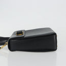 Salvatore Ferragamo Gancini Hand Bag Leather 2way Black Gold Tone Auth 192915-4