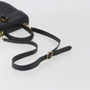 Salvatore Ferragamo Gancini Hand Bag Leather 2way Black Gold Tone Auth 192915-8