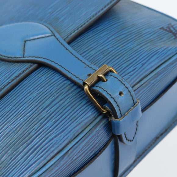 LOUIS VUITTON Epi Cartouchiere MM Shoulder Bag Blue M52245 LV Auth 192922