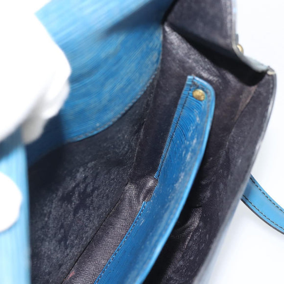LOUIS VUITTON Epi Cartouchiere MM Shoulder Bag Blue M52245 LV Auth 192922