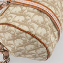 Christian Dior Trotter Canvas Romantic Chain Bag PVC Beige Silver Auth 192923SAM-13