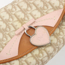 Christian Dior Trotter Canvas Romantic Chain Bag PVC Beige Silver Auth 192923SAM-15