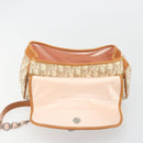 Christian Dior Trotter Canvas Romantic Chain Bag PVC Beige Silver Auth 192923SAM-16
