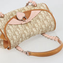 Christian Dior Trotter Canvas Romantic Chain Bag PVC Beige Silver Auth 192923SAM-6
