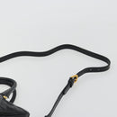 PRADA Hand Bag Leather 2way Black Gold Tone Auth 192927V-10